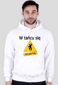 Bluza męska z kapturem - biała - W tańcu