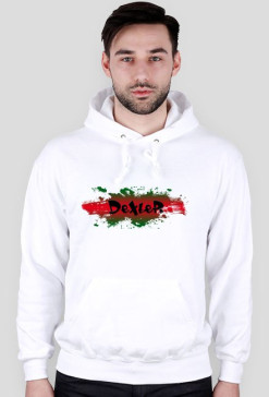 Bluza męska z kapturem - biała - DeXteR Splash
