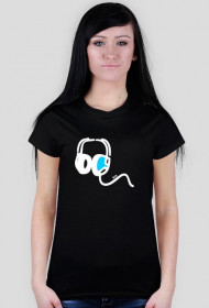 Koszulka damska - czarna - DeXteR Headphones