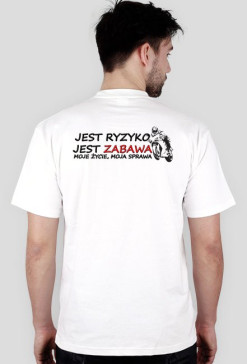 Koszulka męska - biała - Ryzyko