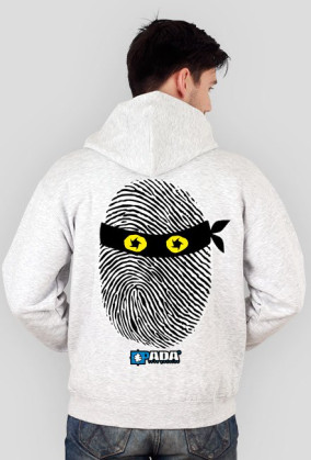 Bluza na zamek z kapturem męska - Odcisk ninja. Pada