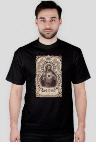 Serce Jezusa koronka - koszulka czarna męska