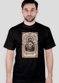 Serce Jezusa koronka - koszulka czarna męska