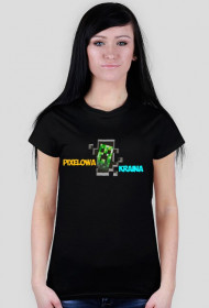 Koszulka "Pixelowa Kraina" Czarna (Damska)