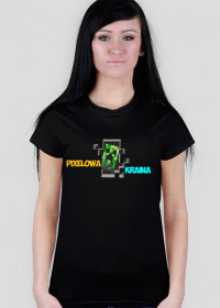 Koszulka "Pixelowa Kraina" Czarna (Damska)