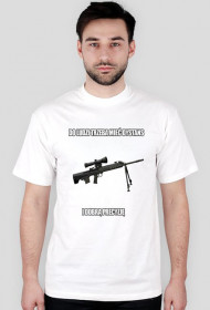 T-shirt męski ,,Do ludzi trzeba mieć dystans i dobrą precyzję"