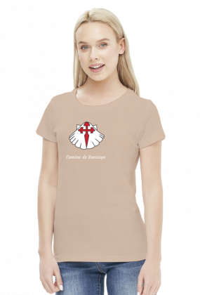 Koszulka Camino de Santiago- muszla z krzyżem (damska)