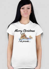 T-shirt damski Merry Christmas i do przodu only4you.cupsell.pl
