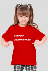 Merry Christmas bluzka czerwona dziecięcia/dziewczynka