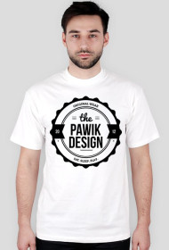 PAWIK DESIGN - koszulka męska, biała