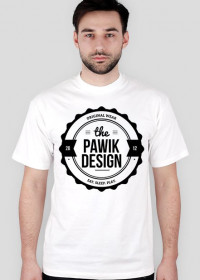 PAWIK DESIGN - koszulka męska, biała