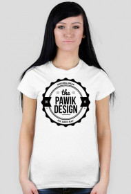PAWIK DESIGN - koszulka damska, biała
