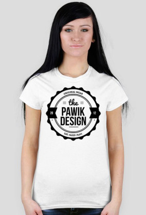 PAWIK DESIGN - koszulka damska, biała