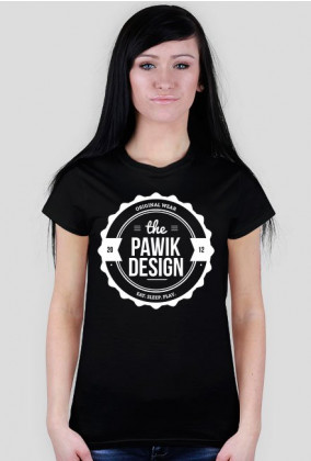 PAWIK DESIGN - koszulka damska, czarna