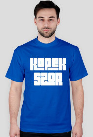 Kopek Szop - niebieska, biały napis.