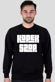 Bluza czarna z białym napisem.