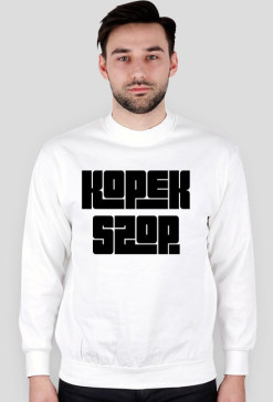 Kopek Szop - bluza biała z czarnym napisem.