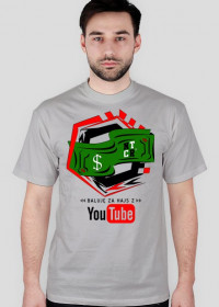 Baluję za hajs z YouTube v2 | Koszulka szara | Męska