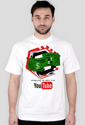 Baluję za hajs z YouTube v2 | Koszulka szara | Męska