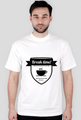 Koszulka (BIAŁA) [Break Time] - [Hipster Logo Collection]