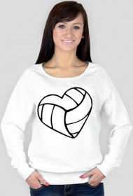 Kocham siatkówkę damska różne kolory czarny nadruk bluza longsleeve i love volleyball