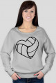Kocham siatkówkę damska różne kolory czarny nadruk bluza longsleeve i love volleyball