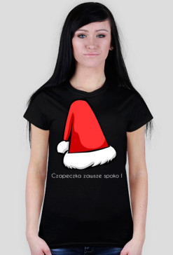 Czapeczka zawsze spoko ! - (koszulka, czarna damska)
