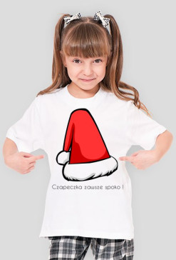 Czapeczka zawsze spoko ! - (koszulka dla dzieci, biała dziewczęca)