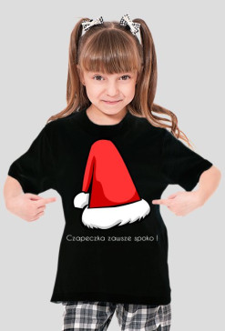 Czapeczka zawsze spoko ! - (koszulka dla dzieci, czarna dziewczęca)