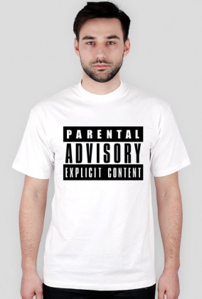 Parental Advisory Explict Content #1 T-Shirt Koszulka Biała