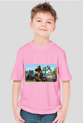 minecraft koszulka różowa