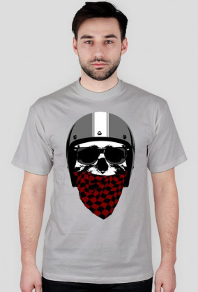 Cafe Racer Skull Rider (red bandana)