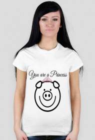 Koszulka Damska "świnka z koroną"