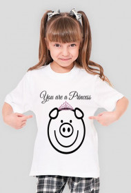 Koszula dziewczęca dziecięca "świnka z koroną"