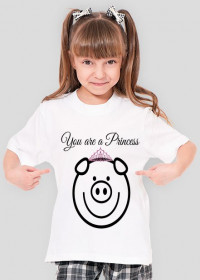 Koszula dziewczęca dziecięca "świnka z koroną"