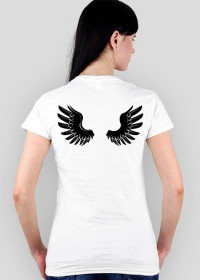 Koszulka damska - Skrzydła anioła (czarne)