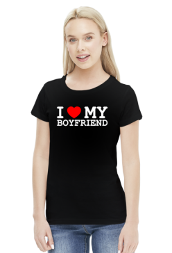 I love my boyfriend - koszulka czarna