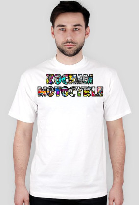 Kocham Motocykle STICKER BOMB - KOSZULKA BIAŁA