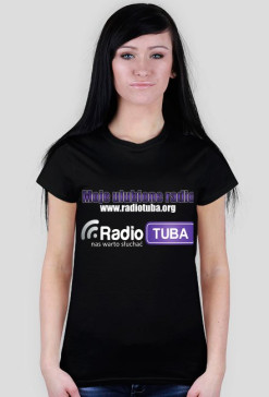 Koszulka Czarna RadioTuba Przód Damska