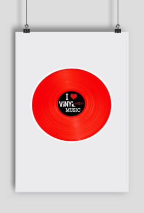 Plakat I Love Winyl Music
