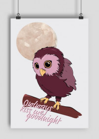 Owlways kiss me goodnight plakat