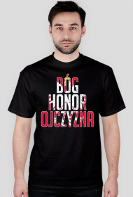 T-Shirt - Bóg, Honor, Ojczyzna - Czarny - Męski