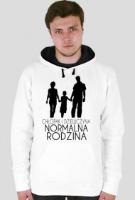 Bluza Męska Kangur - Normalna rodzina, chłopak + dziewczyna - BiałoCzarna