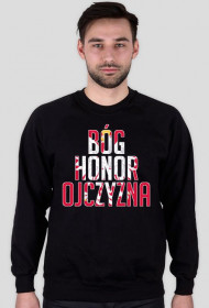 Bluza Męska Classic - Bóg, Honor, Ojczyzna - Czarny