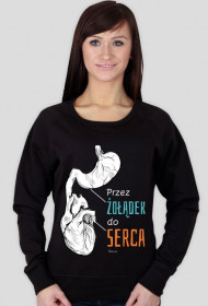 Przez żołądek do serca! Bluza. Czarna.