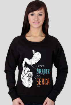 Przez żołądek do serca! Bluza. Czarna.