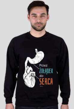 Przez żołądek do serca! Bluza. Czarna.