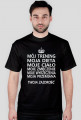 Męski t-shirt z napisami "Mój trening, moja dieta, moje ciało, moje zmęczenie, moje wyrzeczenia, moja przemiana, twoja zazdrość"