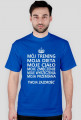 Męski t-shirt z napisami "Mój trening, moja dieta, moje ciało, moje zmęczenie, moje wyrzeczenia, moja przemiana, twoja zazdrość"