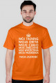 Męski t-shirt z napisami "Mój trening, moja dieta, moje ciało, moje zmęczenie, moje wyrzeczenia, moja przemiana, twoja zazdrość"